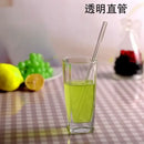 Curved amber glass drinking straw kitchen accessory by Decorbites