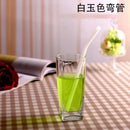 Curved amber glass drinking straw kitchen accessory by Decorbites