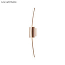 GobekUsa Curved Linear Aluminum LED Wall Sconce in Simplicity Gold/Coffee - Ideal Dining Room Lighting