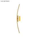GobekUsa Curved Linear Aluminum LED Wall Sconce in Simplicity Gold/Coffee - Ideal Dining Room Lighting
