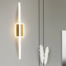 GobekUsa Curved Linear Aluminum LED Wall Sconce in Simplicity Gold/Coffee - Ideal Dining Room Lighting