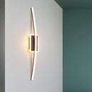 GobekUsa Curved Linear Aluminum LED Wall Sconce in Simplicity Gold/Coffee - Ideal Dining Room Lighting