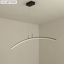 GobekUsa Curved Metallic Black/White LED Island Lamp for Warm/White Lighting