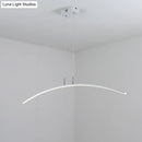 GobekUsa Curved Metallic Black/White LED Island Lamp for Warm/White Lighting