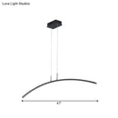 GobekUsa Curved Metallic Black/White LED Island Lamp for Warm/White Lighting
