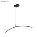GobekUsa Curved Metallic Black/White LED Island Lamp for Warm/White Lighting
