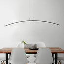 GobekUsa Curved Metallic Black/White LED Island Lamp for Warm/White Lighting