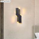 GobekUsa Curved Nordic LED Metal Sconce Lamp: Black/White Wall Mount for Bedside in Warm/White Light