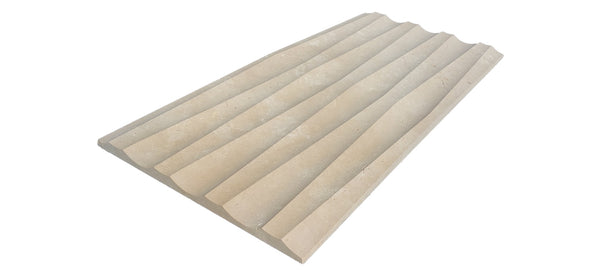 Curved 3D Natural Stone Wall Panel - Handcrafted Ocean Wave Design