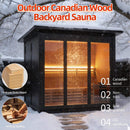 Custom 4-Person Luxury Canadian Red Cedar Outdoor Steam Sauna With Heater And Stones [Made-To-Order] (SAK42068) by SAKSBY WHOLESALE