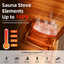Custom 8-Person Luxury Canadian Hemlock Outdoor Steam Sauna With Heater And Stones [Made-To-Order] (SAK95107)