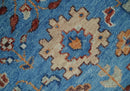 Custom made 11x16.6 Wool Traditional Blue and Ivory Vibrant Colorful Hand knotted Oushak Area Rug | TRD2741 by The Rug Decor