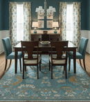 Custom Made Antique Blue Traditional Oushak Design Hand Knotted Wool Area Rug