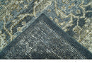 Custom Made Antique Charcoal Blue Transitional Hand Knotted Wool Area Rug