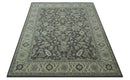 Charcoal Beige Antique Floral Hand-Tufted Premium Wool Area Rug