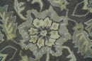 Charcoal Beige Antique Floral Hand-Tufted Premium Wool Area Rug