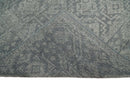 Custom Made Antique Finish Hand knotted Silver and Charcoal Wool Area Rug, Kids, Living Room and Bedroom Rug