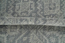 Custom Made Antique Finish Hand knotted Silver and Charcoal Wool Area Rug, Kids, Living Room and Bedroom Rug