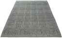 Custom Made Antique Finish Hand knotted Silver and Charcoal Wool Area Rug, Kids, Living Room and Bedroom Rug