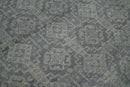 Custom Made Antique Finish Hand knotted Silver and Charcoal Wool Area Rug, Kids, Living Room and Bedroom Rug