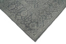 Custom Made Antique Finish Hand knotted Silver and Charcoal Wool Area Rug, Kids, Living Room and Bedroom Rug