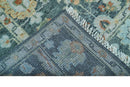 Custom Made Hand Knotted Charcoal and Blue Traditional Oushak Design Wool Rug by The Rug Decor