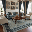Wool Area Rug Charcoal Gray Silver Oriental Oushak Antique Hand Knotted Custom Made