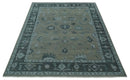 Wool Area Rug Charcoal Gray Silver Oriental Oushak Antique Hand Knotted Custom Made