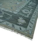 Wool Area Rug Charcoal Gray Silver Oriental Oushak Antique Hand Knotted Custom Made