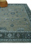 Wool Area Rug Charcoal Gray Silver Oriental Oushak Antique Hand Knotted Custom Made