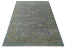 Custom Made Antique look Plum and Brown Hand Knotted Traditional Oushak Wool Area Rug