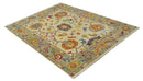 Custom Made Antique Style Beige Colorful Hand knotted Traditional Oushak wool Area Rug