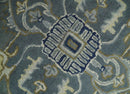 Custom Made Antique Style Gray, Blue and Beige Hand Tufted Traditional wool Area Rug