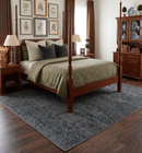 Charcoal Taupe Gray Wool Area Rug - Hand Knotted Antique Design