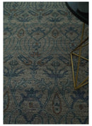 Charcoal Taupe Gray Wool Area Rug - Hand Knotted Antique Design