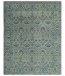 Charcoal Taupe Gray Wool Area Rug - Hand Knotted Antique Design