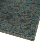 Charcoal Taupe Gray Wool Area Rug - Hand Knotted Antique Design
