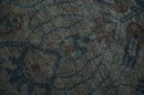 Charcoal Taupe Gray Wool Area Rug - Hand Knotted Antique Design