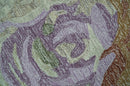 Ivory Gray Purple Flower Design Hand-Tufted Wool Area Rug Luxurious Loop Pile Finish