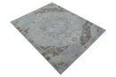 Custom Made Beige And Blue Traditional Turkish Design Hand knotted Wool Rug by The Rug Decor