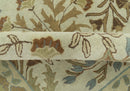 Custom Made Beige And Brown Traditional Floral Design Hand Tufted Wool Area Rug