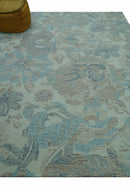 Custom Made Beige And Brown Traditional Floral Pattern Hand Tufted Wool Area Rug