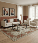 Custom Made Beige And Brown Traditional Oriental Design Hand Tufted Wool Area Rug