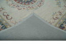 Custom Made Beige and Charcoal Aubusson French design Hand Tufted wool Area Rug