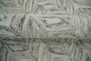 Custom Made Beige and Gray Leaf's Hand Tufted Modern Scandinavian Wool Loop Rug