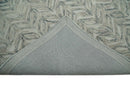 Custom Made Beige and Gray Leaf's Hand Tufted Modern Scandinavian Wool Loop Rug