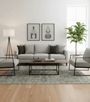 Custom Made Beige And Green  Modern Geometrical Design Hand Knotted wool rug