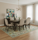 Custom Made Beige And Green Traditional Oushak Design Hand Tufted Wool Rug by The Rug Decor