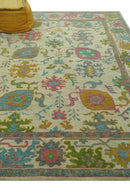 Custom Made Beige And Green Traditional Oushak Design Hand Tufted Wool Rug by The Rug Decor