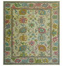 Custom Made Beige And Green Traditional Oushak Design Hand Tufted Wool Rug by The Rug Decor